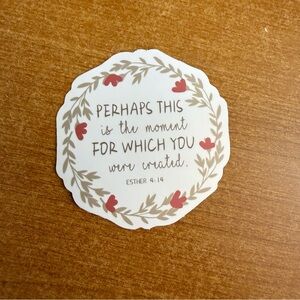 Inspirational Sticker with Red‎ and Brown Design